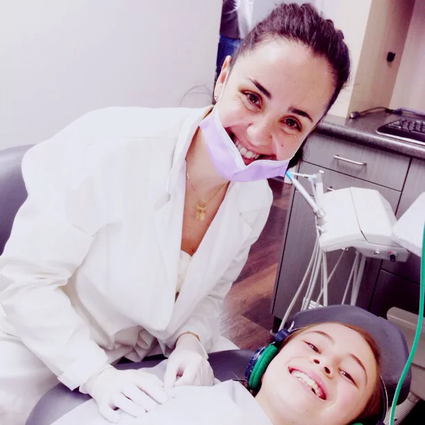 happy patient and dentist